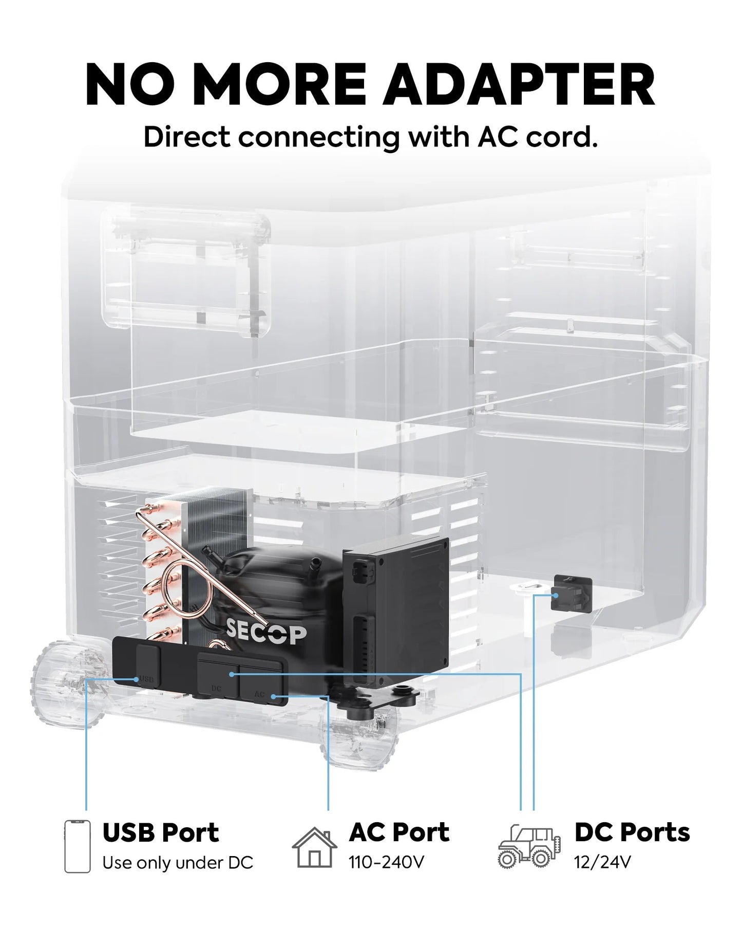 JP50 Pro Dual Zone Wheeled Portable Freezer With Cover - Silver | ICECO | 50 LT