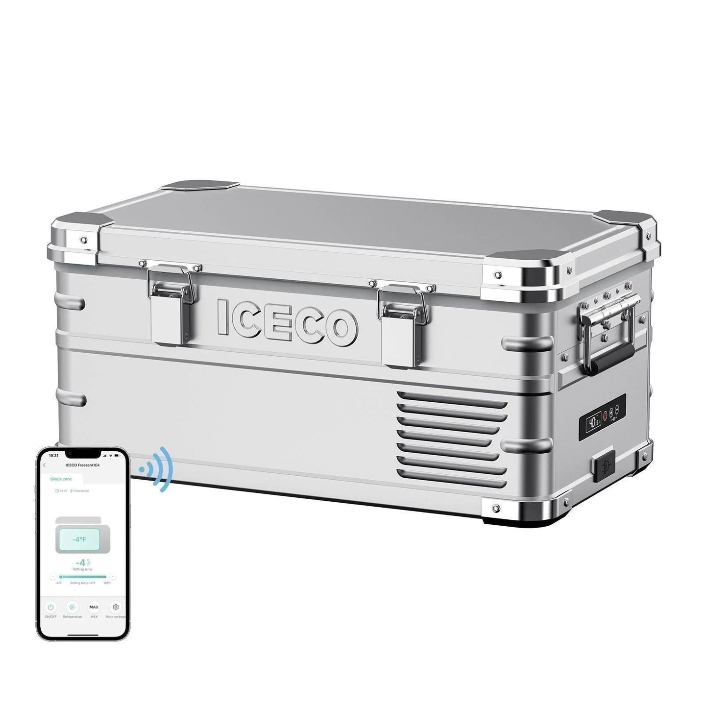 APL35 Dual Zone Aluminum Silver Fridge | ICECO | 35 LT