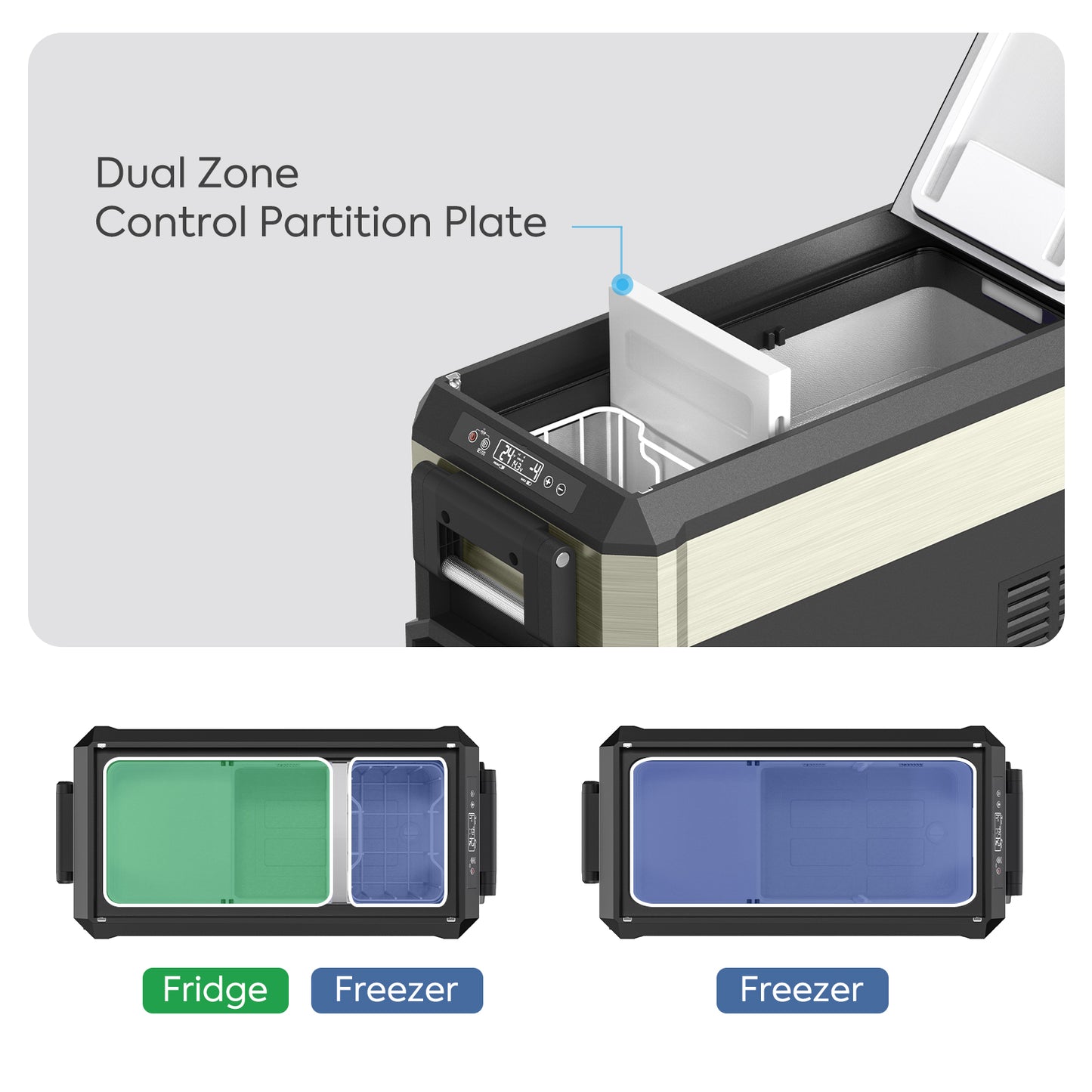 JP40 PRO Single Zone Portable Freezer With Cover - Silver | ICECO | 40 LT