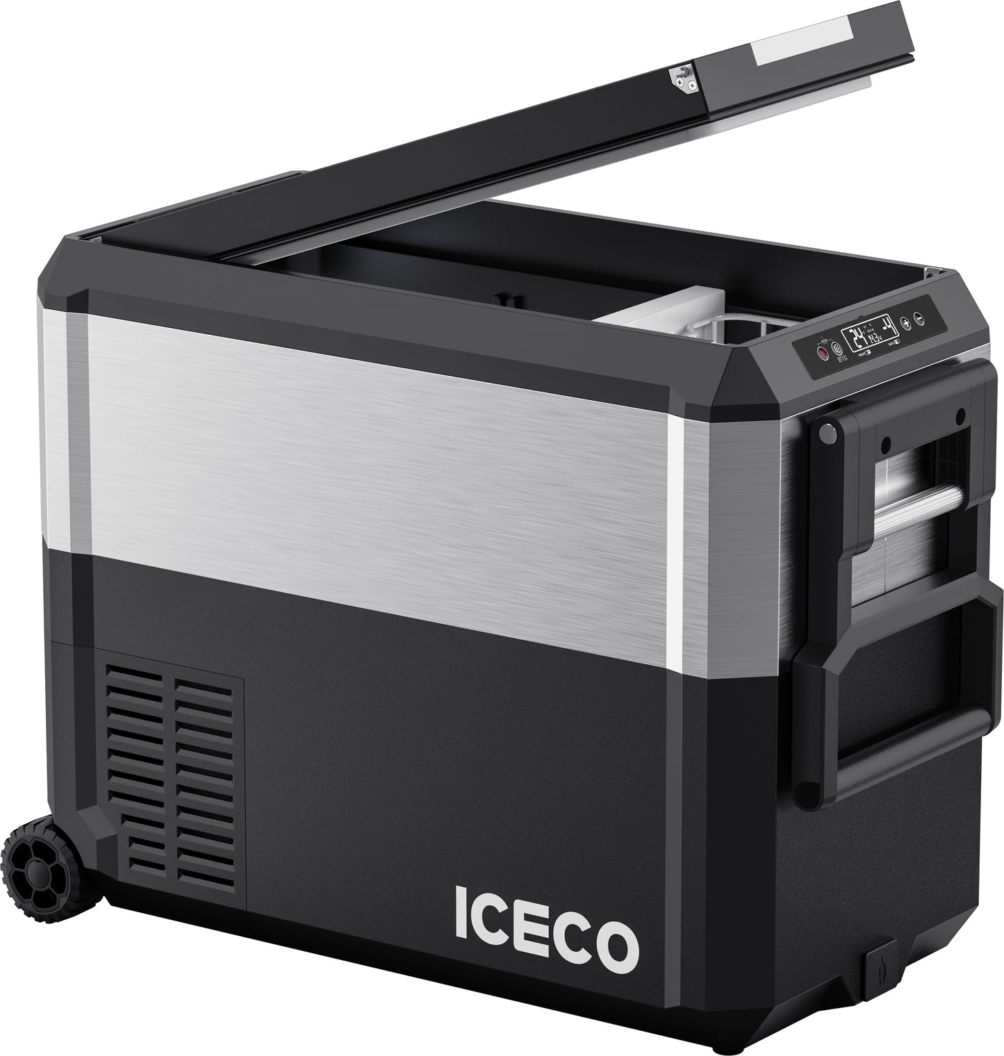 JP50 Pro Dual Zone Wheeled Portable Freezer With Cover - Silver | ICECO | 50 LT