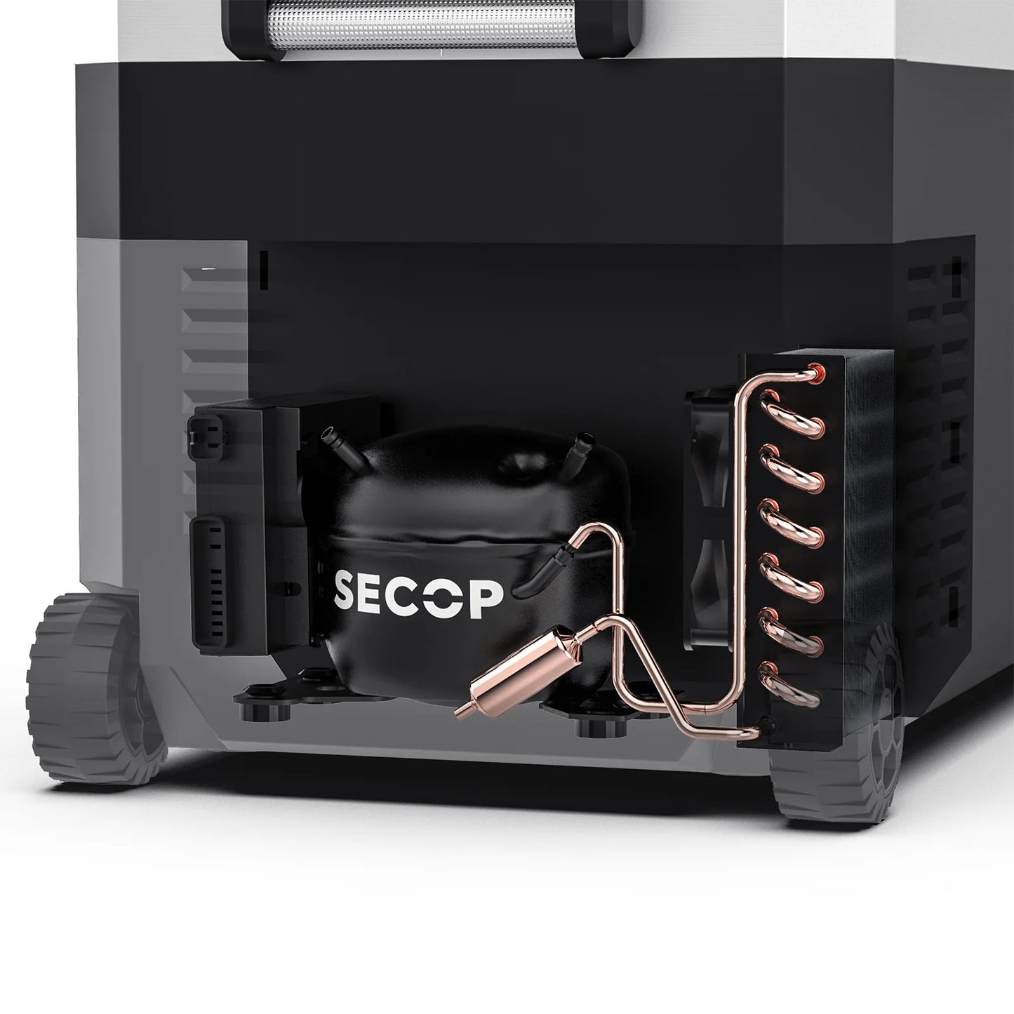 JP50 Pro Dual Zone Wheeled Portable Freezer With Cover - Silver | ICECO | 50 LT